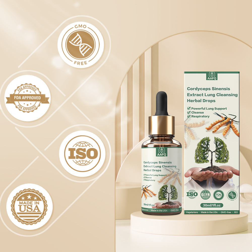 AAFQ™ Cordyceps Extract - Lung Clearing Herbal Drops - Cleanse & Breathe - Made in the USA