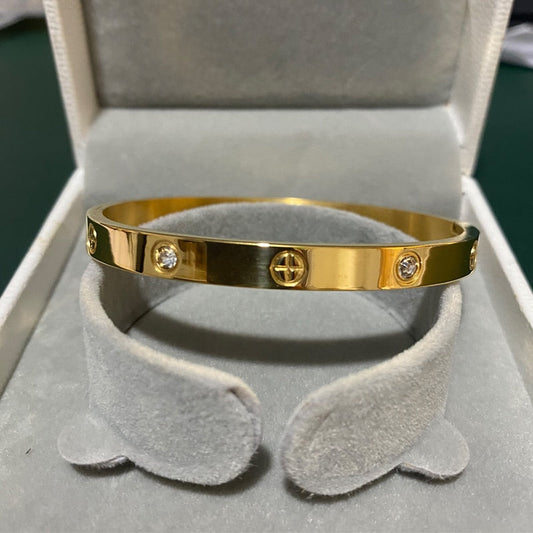 New Design Gold Color Zircon And Cross Nut Nail Bracelet